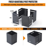 Kit di protezione per pali regolabile in metallo per cassette postali e recinzioni in legno.