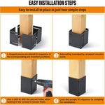 Kit di protezione per pali regolabile in metallo per cassette postali e recinzioni in legno.