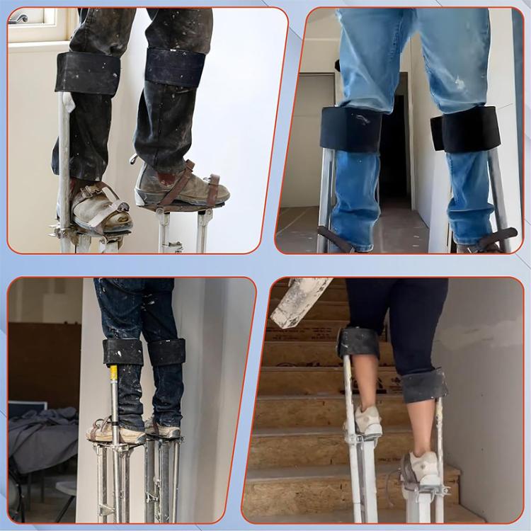 Set di 2 pezzi: cinghia di fissaggio regolabile per trampoli e cintura di fissaggio per gambe.