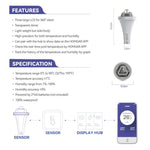 Termometro galleggiante wireless per piscina BALDR con ricevitore interno, display LCD a triplo schermo a 360 gradi e controllo remoto tramite app., B0565T