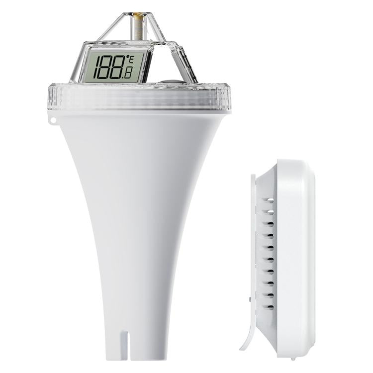 Termometro galleggiante wireless per piscina BALDR con ricevitore interno, display LCD a triplo schermo a 360 gradi e controllo remoto tramite app., B0565T