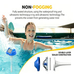 Termometro galleggiante impermeabile BALDR per piscine, vasche idromassaggio e laghetti, alimentato a energia solare, con doppio schermo antiappannamento., 0579T