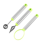 Set da 3 pezzi LsCook: set di paletta per palline di frutta e coltello da intaglio per la cucina.