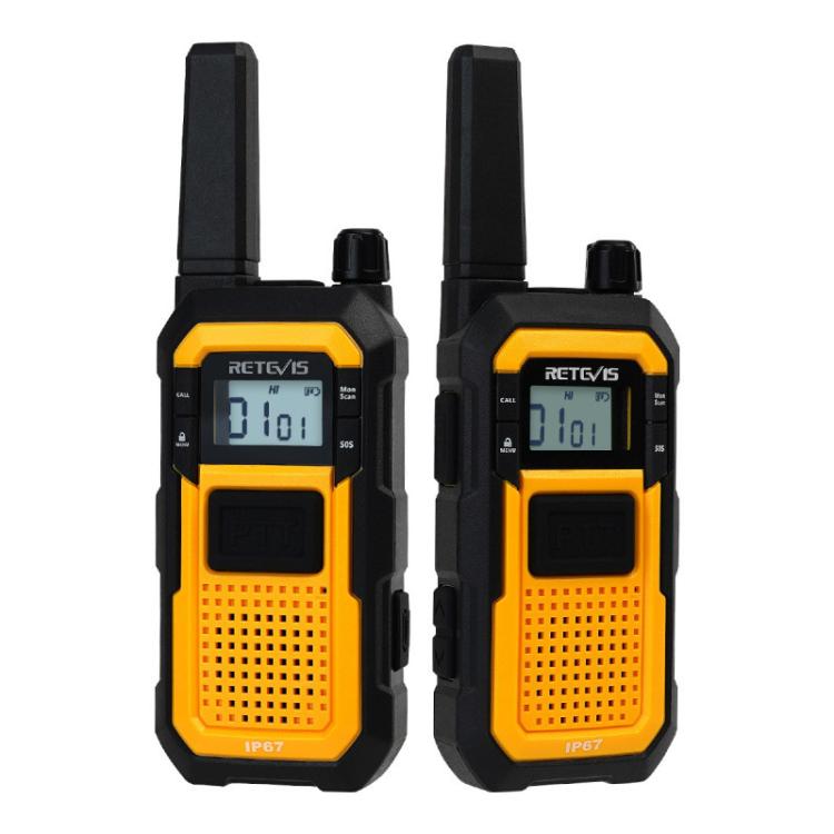 1 paio di walkie talkie resistenti agli urti, impermeabili IP67, con doppio pulsante PTT, per esterni., RETEVIS RB48 FRS