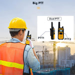1 paio di walkie talkie resistenti agli urti, impermeabili IP67, con doppio pulsante PTT, per esterni., RETEVIS RB48 FRS
