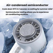 Ventilatore portatile a mano con raffreddamento a ghiaccio, ventilatore da tavolo a turbina per semiconduttori ad alta velocità