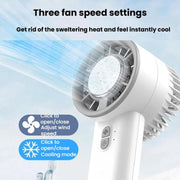 Ventilatore portatile a mano con raffreddamento a ghiaccio, ventilatore da tavolo a turbina per semiconduttori ad alta velocità