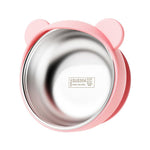 Ciotola per la pappa del bambino con base a ventosa resistente, interno in acciaio inox 304 e rivestimento esterno in silicone, ciotola termica isolante a prova di fuoriuscite per l'apprendimento della pappa.