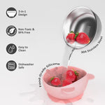 Ciotola per la pappa del bambino con base a ventosa resistente, interno in acciaio inox 304 e rivestimento esterno in silicone, ciotola termica isolante a prova di fuoriuscite per l'apprendimento della pappa.
