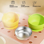 Ciotola per la pappa del bambino con base a ventosa resistente, interno in acciaio inox 304 e rivestimento esterno in silicone, ciotola termica isolante a prova di fuoriuscite per l'apprendimento della pappa.