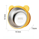Ciotola per la pappa del bambino con base a ventosa resistente, interno in acciaio inox 304 e rivestimento esterno in silicone, ciotola termica isolante a prova di fuoriuscite per l'apprendimento della pappa.