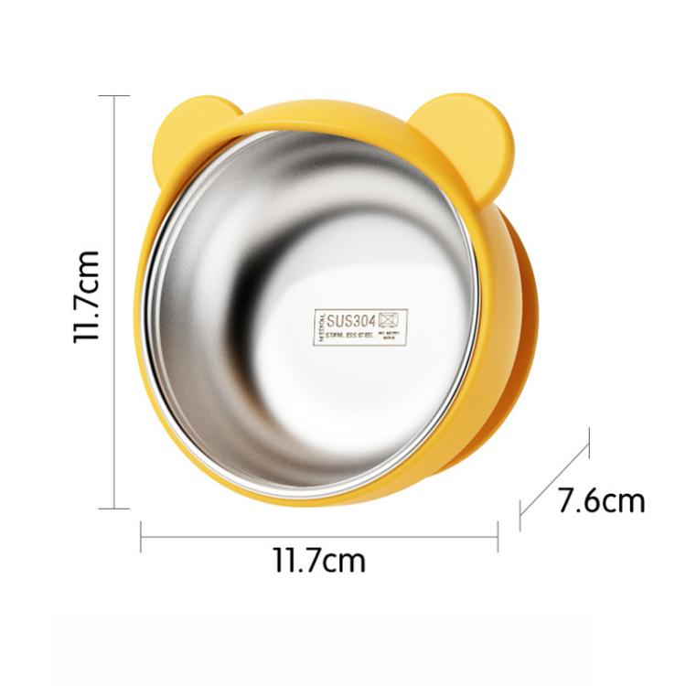 Ciotola per la pappa del bambino con base a ventosa resistente, interno in acciaio inox 304 e rivestimento esterno in silicone, ciotola termica isolante a prova di fuoriuscite per l'apprendimento della pappa.