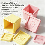 Contenitore in silicone per alimenti per neonati, vassoio per cubetti di ghiaccio, 6 porzioni individuali da 120 ml, vassoio per congelatore con coperchi