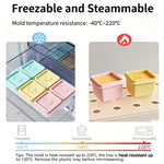 Contenitore in silicone per alimenti per neonati, vassoio per cubetti di ghiaccio, 6 porzioni individuali da 120 ml, vassoio per congelatore con coperchi