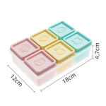 Contenitore in silicone per alimenti per neonati, vassoio per cubetti di ghiaccio, 6 porzioni individuali da 120 ml, vassoio per congelatore con coperchi