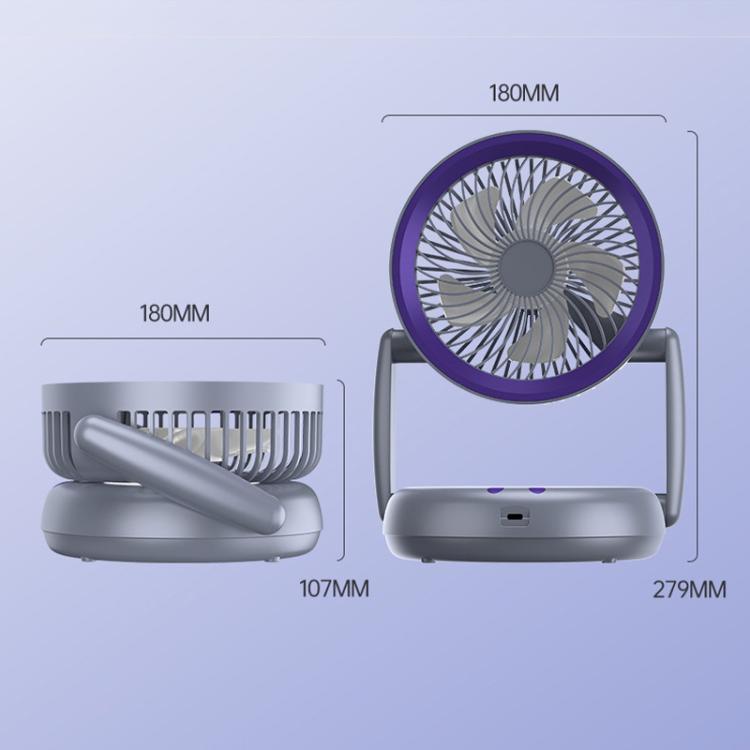 Foldable Air Circulator Fan With Battery Indicator Household Desktop & Wall-Mounted Fan With LED Light