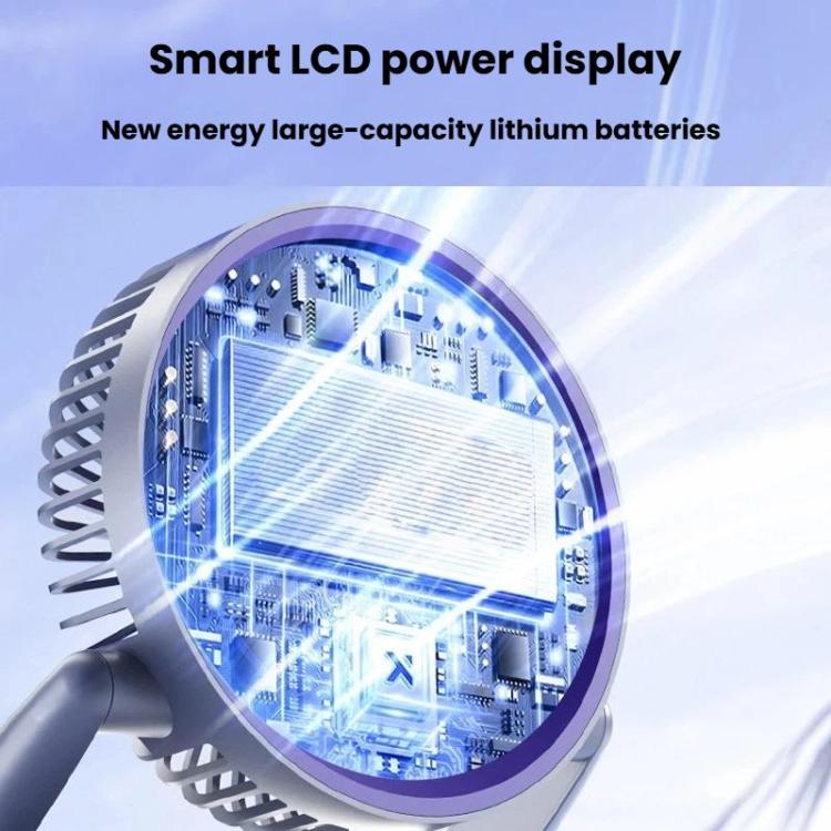 Foldable Air Circulator Fan With Battery Indicator Household Desktop & Wall-Mounted Fan With LED Light