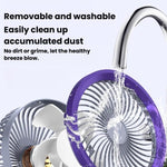 Foldable Air Circulator Fan With Battery Indicator Household Desktop & Wall-Mounted Fan With LED Light