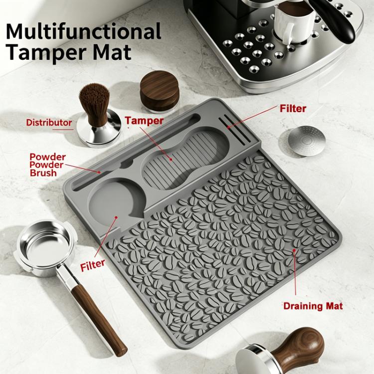 Tappetino in silicone per pressino da caffè espresso, stazione multifunzione per pressino da caffè, tappetino antiscivolo per bar espresso