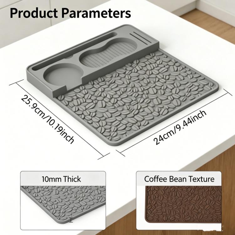 Tappetino in silicone per pressino da caffè espresso, stazione multifunzione per pressino da caffè, tappetino antiscivolo per bar espresso