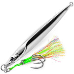 PROBEROS LF169 Esca artificiale verticale per jigging con doppio amo assist, jig metallico per acqua salata con piume, esca affondante per sgombro brillante, 180g, 200g, 230g, 250g, 300g