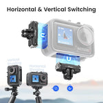 Gabbia per fotocamera aMagisn in policarbonato per DJI Action 5 Pro / 4 / 3 con supporto per riprese verticali/orizzontali a sgancio rapido, attacco a slitta e filettatura da 1/4 di pollice., Action 5 Pro /4/3 PC Cage