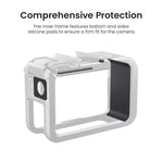 Gabbia per fotocamera aMagisn in policarbonato per DJI Action 5 Pro / 4 / 3 con supporto per riprese verticali/orizzontali a sgancio rapido, attacco a slitta e filettatura da 1/4 di pollice., Action 5 Pro /4/3 PC Cage