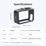 Gabbia per fotocamera aMagisn in policarbonato per DJI Action 5 Pro / 4 / 3 con supporto per riprese verticali/orizzontali a sgancio rapido, attacco a slitta e filettatura da 1/4 di pollice., Action 5 Pro /4/3 PC Cage