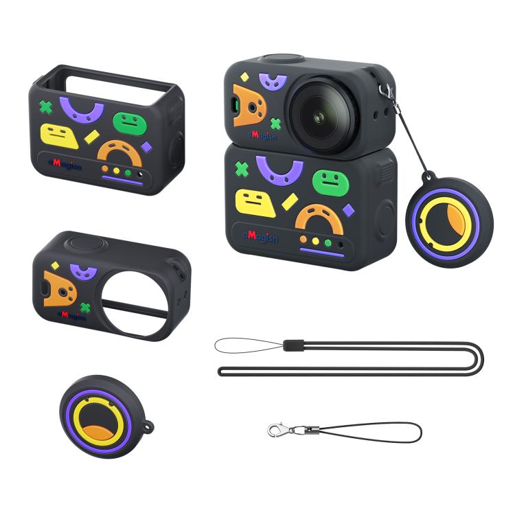 Custodia in silicone aMaginsn Fun Pattern 5 in 1 per DJI Osmo Nano, con protezione completa per l'obiettivo.