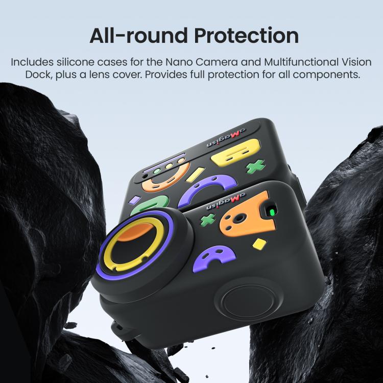 Custodia in silicone aMaginsn Fun Pattern 5 in 1 per DJI Osmo Nano, con protezione completa per l'obiettivo.