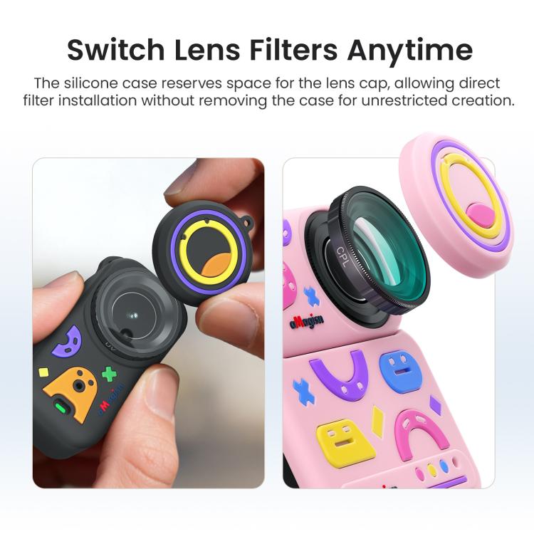 Custodia in silicone aMaginsn Fun Pattern 5 in 1 per DJI Osmo Nano, con protezione completa per l'obiettivo.