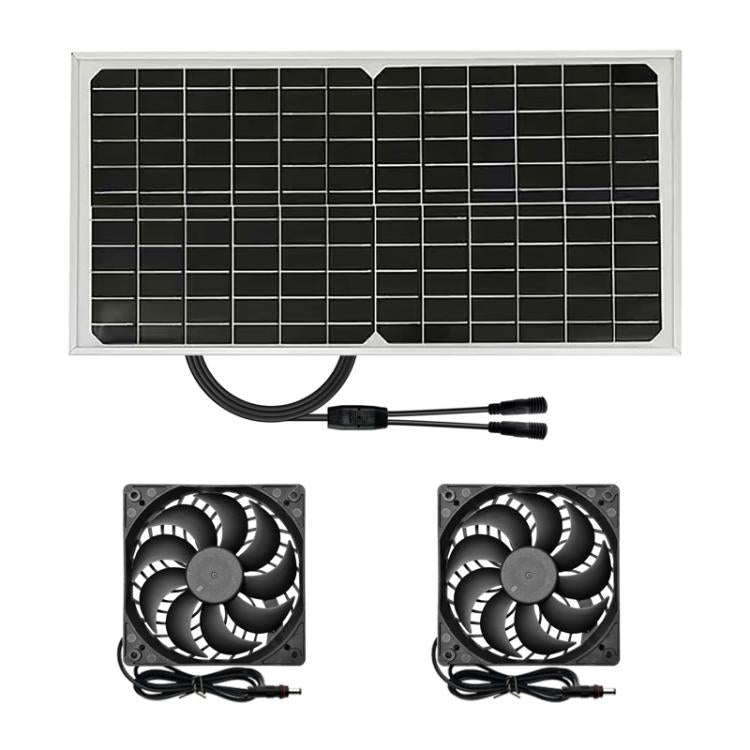 Pannello solare da 15 W con doppia ventola, aspiratore per barbecue da esterno