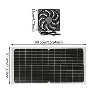 Pannello solare da 15 W con doppia ventola, aspiratore per barbecue da esterno