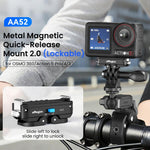 Adattatore a sgancio rapido magnetico in metallo aMagisn 2.0 con blocco per DJI Osmo 360/ Action 5 Pro/4/3, For DJI Osmo 360/ Action 5 Pro/4/3