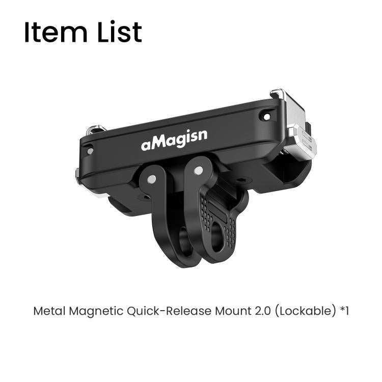 Adattatore a sgancio rapido magnetico in metallo aMagisn 2.0 con blocco per DJI Osmo 360/ Action 5 Pro/4/3, For DJI Osmo 360/ Action 5 Pro/4/3
