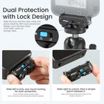Adattatore a sgancio rapido magnetico in metallo aMagisn 2.0 con blocco per DJI Osmo 360/ Action 5 Pro/4/3, For DJI Osmo 360/ Action 5 Pro/4/3