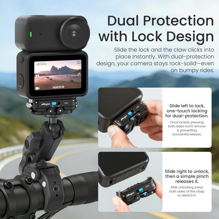 Adattatore con blocco per montaggio rapido magnetico in metallo aMaginsn 2.0 per DJI Osmo Action 6 / Nano aMagins, For DJI Osmo Action 6 / Nano