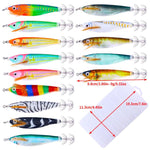 Esca artificiale luminosa a forma di gamberetto e calamaro, polpo fluorescente per la pesca in acqua salata, HENGJIA 14pcs /Box