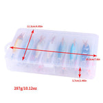 Esca artificiale luminosa a forma di gamberetto e calamaro, polpo fluorescente per la pesca in acqua salata, HENGJIA 14pcs /Box