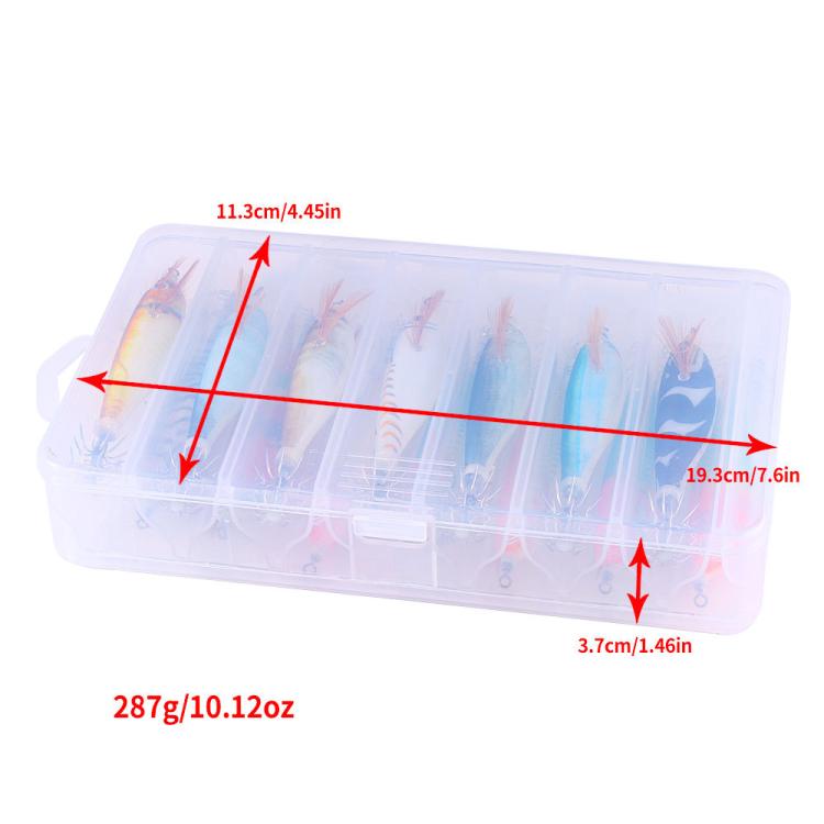 Esca artificiale luminosa a forma di gamberetto e calamaro, polpo fluorescente per la pesca in acqua salata, HENGJIA 14pcs /Box