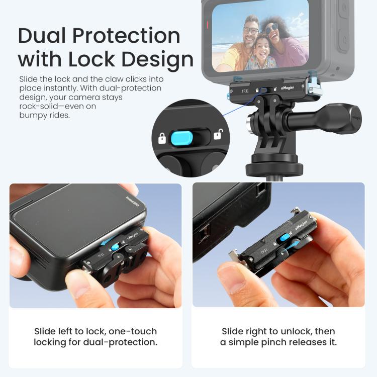 Adattatore bloccabile a sgancio rapido magnetico in metallo aMaginsn 2.0 per Insta360 GO Ultra., For Insta360 GO Ultra