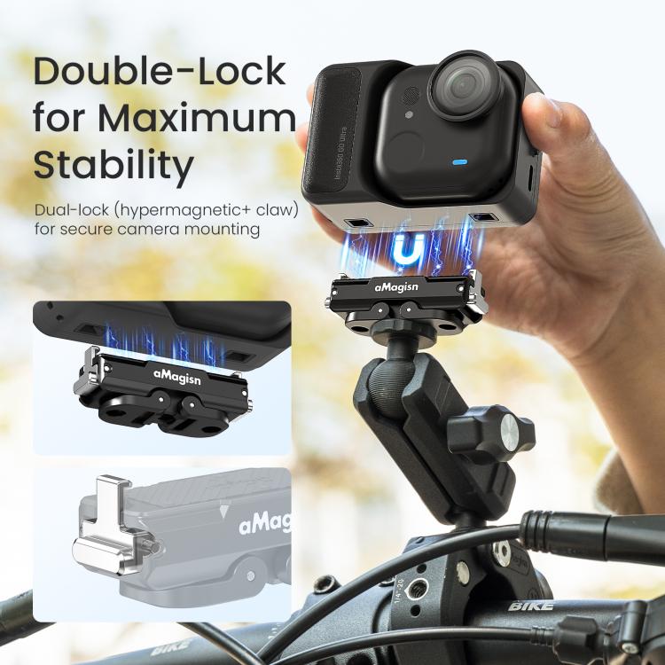 Adattatore bloccabile a sgancio rapido magnetico in metallo aMaginsn 2.0 per Insta360 GO Ultra., For Insta360 GO Ultra