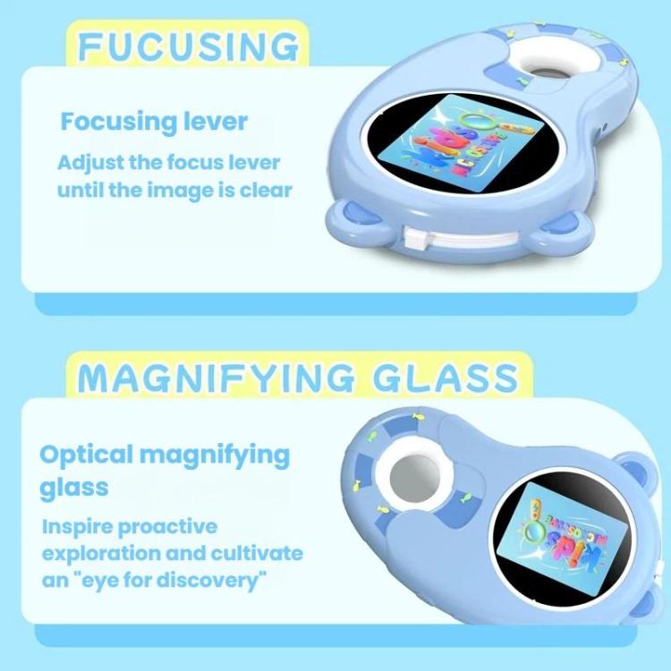 HM020H Microscopio digitale portatile HD per bambini, lente d'ingrandimento elettronica, giocattolo scientifico