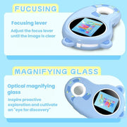 HM020H Microscopio digitale portatile HD per bambini, lente d'ingrandimento elettronica, giocattolo scientifico