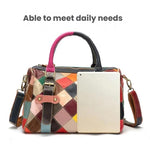 Borsa a mano/a tracolla in pelle casual di grande capacità con motivo patchwork