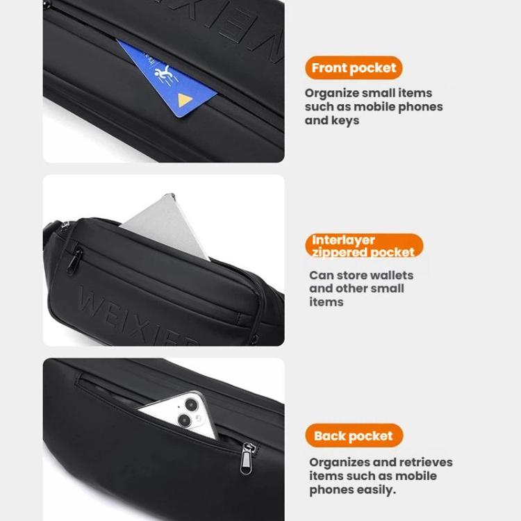 WEIXIER Y9581 Borsa a tracolla da uomo impermeabile, marsupio, borsa a spalla, borsa da petto