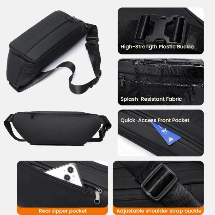WEIXIER Y9581 Borsa a tracolla da uomo impermeabile, marsupio, borsa a spalla, borsa da petto