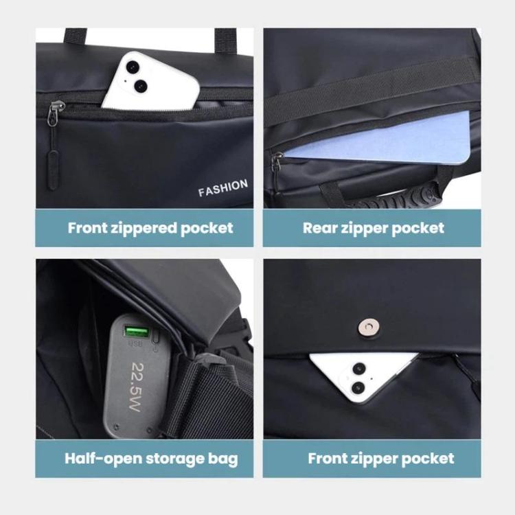 WEIXIER Borsa a tracolla capiente da uomo, resistente all'acqua, con tasche multiple e tracolla per bagagli.
