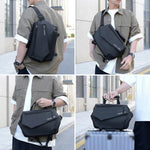 WEIXIER Borsa a tracolla capiente da uomo, resistente all'acqua, con tasche multiple e tracolla per bagagli.