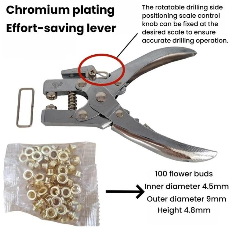 Occhielli in metallo da 5 mm per abbigliamento, scarpe e cinture, 10-Slot Storage Box, With Pliers Aircraft Packaging, With Pliers OPP Bag